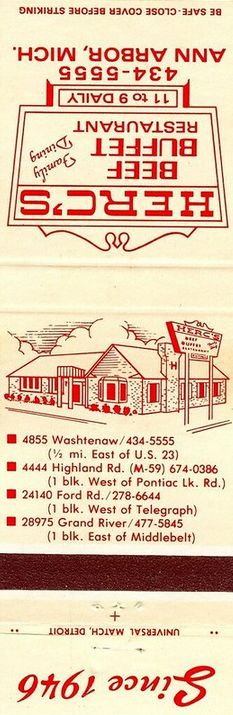 Hercs Beef Buffet - Matchbook (newer photo)